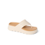 Cali Laguna sandal facing right, close-up of platform sole and cushioned toe post in white, beach-inspired comfort design