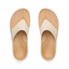 Top view of Cali Laguna white platform sandals facing upward, featuring extra cushioning and arch support, water-friendly design.