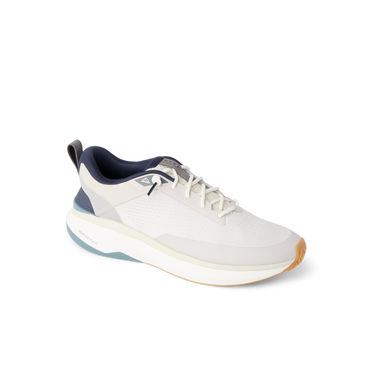 Reef Zuma light gray sneaker facing right with a breathable knit upper and cushioned sole