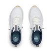 Reef Zuma white sneakers viewed from above with toes facing upward, breathable knit uppers, and cushioned comfort