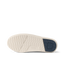 Neptune Lido men's shoe sole facing up, showing textured water-friendly outsole with navy heel patch and arch support.