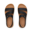 Water Vista Higher 2 women's black and tan sandals top view, facing up, with anatomical arch support and soft cushioning.