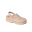 Vista Skye Rosa beige clog facing left with adjustable backstrap, plush lining, and durable sole for all-day comfort.