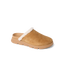 Vista Luxe Mariana tan suede clog facing right with soft lining and cushioned sole