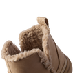 Close-up of the top opening and heel of the right Weekend Autumn shoe showing plush lining and brown leather exterior.