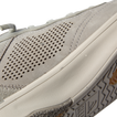 Del Mar Leather grey shoe facing right, close-up of perforated suede and leather upper with cushioned sole