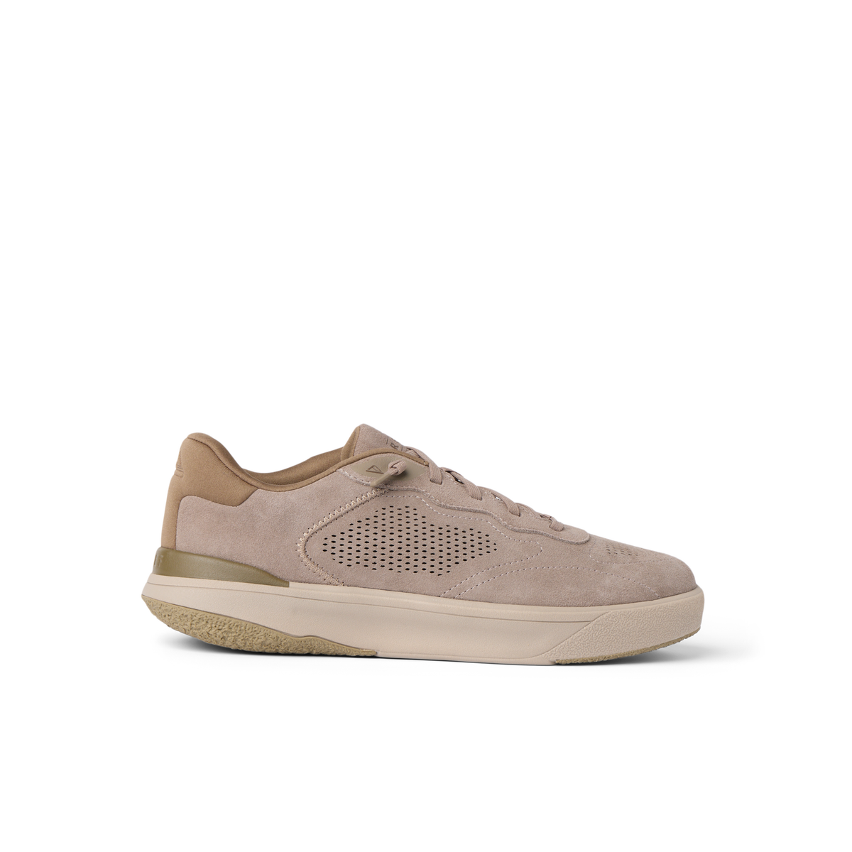REEF Del Mar Leather sneaker facing right in side view with suede leather upper and cushioned sole