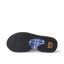 Bottom sole view of the Fanning sandal showing textured grip, plaid arch support, and REEF branding in black and tan colors.