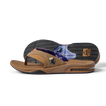 Side view of the brown Fanning sandal with arch support and bottle-opener feature, water friendly and durable design.