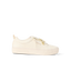 CK0958 Lay Day Dawn  white textured sneaker with gold charm facing right in side view with a cushioned white sole and anatomical arch support