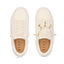 Lay Day Dawn white textured sneaker with gold charm shown from above, facing upward, with cushioned footbeds and anatomical arch support