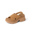 Vista Luxe Ava sandal facing right, soft suede straps with adjustable buckle and cushioned platform sole for comfort.