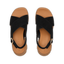 Pair of black Vista Luxe Ava sandals top view showing crossover strap and ankle buckle, designed for comfort and beach style.
