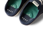 Close-up of the top front and insole of navy Neptune Lido men’s shoes facing forward with anatomical arch support.