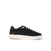 Side view of black Reef Del Mar sneaker with white sole, lightweight and cushioned for beach and everyday comfort.