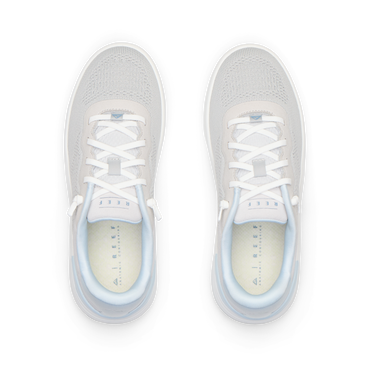 Top view of Reef Del Mar shoes in harbor grey, lightweight and water-friendly with anatomical arch support for beach comfort.
