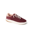 Reef Del Mar burgundy sneaker facing right with cushioned sole and arch support