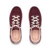 Reef Del Mar burgundy sneakers shown from above with toes facing upward and cushioned footbeds