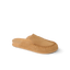 Vista Myra facing left, women's tan suede clog with soft-rebound cushioning and anatomical arch support for all-day comfort.