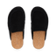 Top view of black Vista Myra slip-on clogs with suede upper and cork footbed, designed for comfort and easy wear.