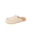 Vista Myra facing left, women's warm sand leather slip-on clog with soft cork footbed and enhanced arch support for comfort
