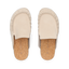 Top view of Vista Myra in warm sand leather with ruched upper, cork footbed, and soft-rebound cushioning for all-day comfort.