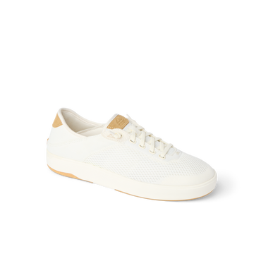 Laguna white sneaker facing right with breathable mesh upper, soft cushioning, and durable sole for beach comfort