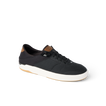 Laguna black sneaker facing right with breathable mesh upper, cushioned sole, and sustainable water-friendly materials.