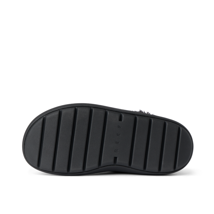 Bottom sole view of the Weekend Olivia boot showing durable, water-friendly, grippy outsole with REEF branding and comfort design.