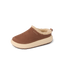 Weekend Low Brooke shoe facing left, brown leather with soft beige fleece lining, featuring arch support and cushioning