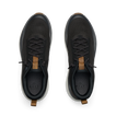 Reef Zuma black sneakers viewed from above, facing upward, with breathable knit uppers and cushioned heel tabs