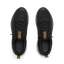 Reef Zuma black sneakers viewed from above, facing upward, with breathable knit uppers and cushioned heel tabs
