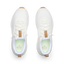 Reef Zuma white sneakers facing forward from a top view with breathable knit uppers and cushioned footbeds
