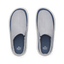 Rambler Mule gray mules facing upward, showing soft terry lining and cushioned footbeds from above