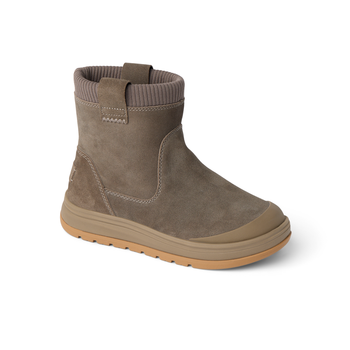 Campfire Ember footwear shown facing right in taupe with a textured collar and durable sole
