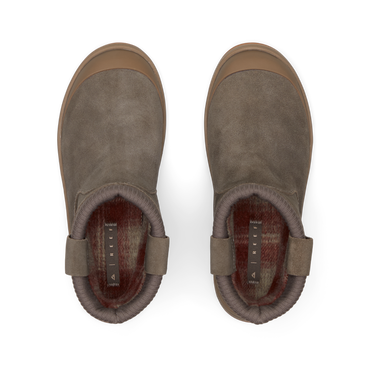 Close-up top view of Campfire Ember footwear, toes facing upward, showing uppers, footbeds, and adjustable straps