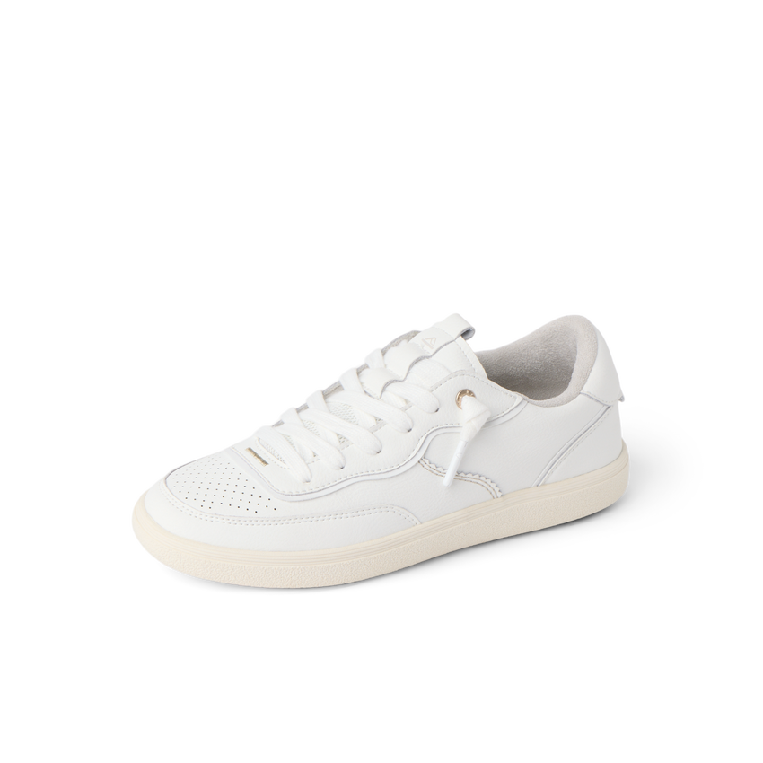 REEF Kickback white sneaker facing left with lightweight comfort and durable everyday style