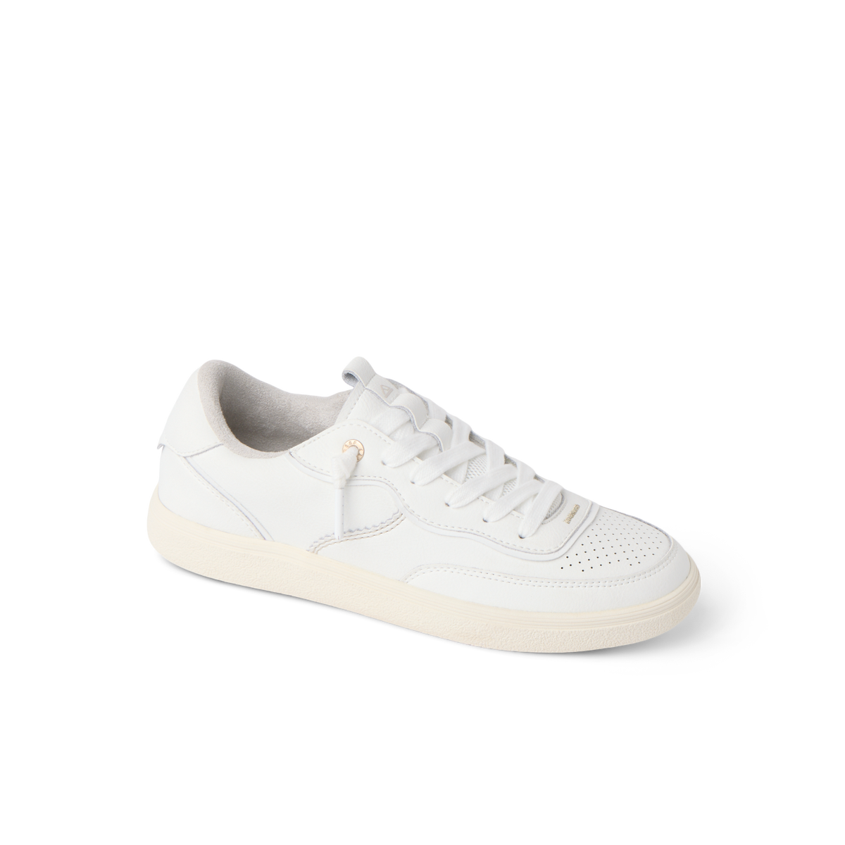 REEF Kickback white sneaker facing right with a layered design for everyday comfort