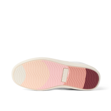 REEF Kickback shoe sole viewed from below with toe pointing left and cushioned wavy footbed