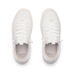 REEF Kickback white sneakers viewed from above facing forward with cushioned footbeds for everyday comfort