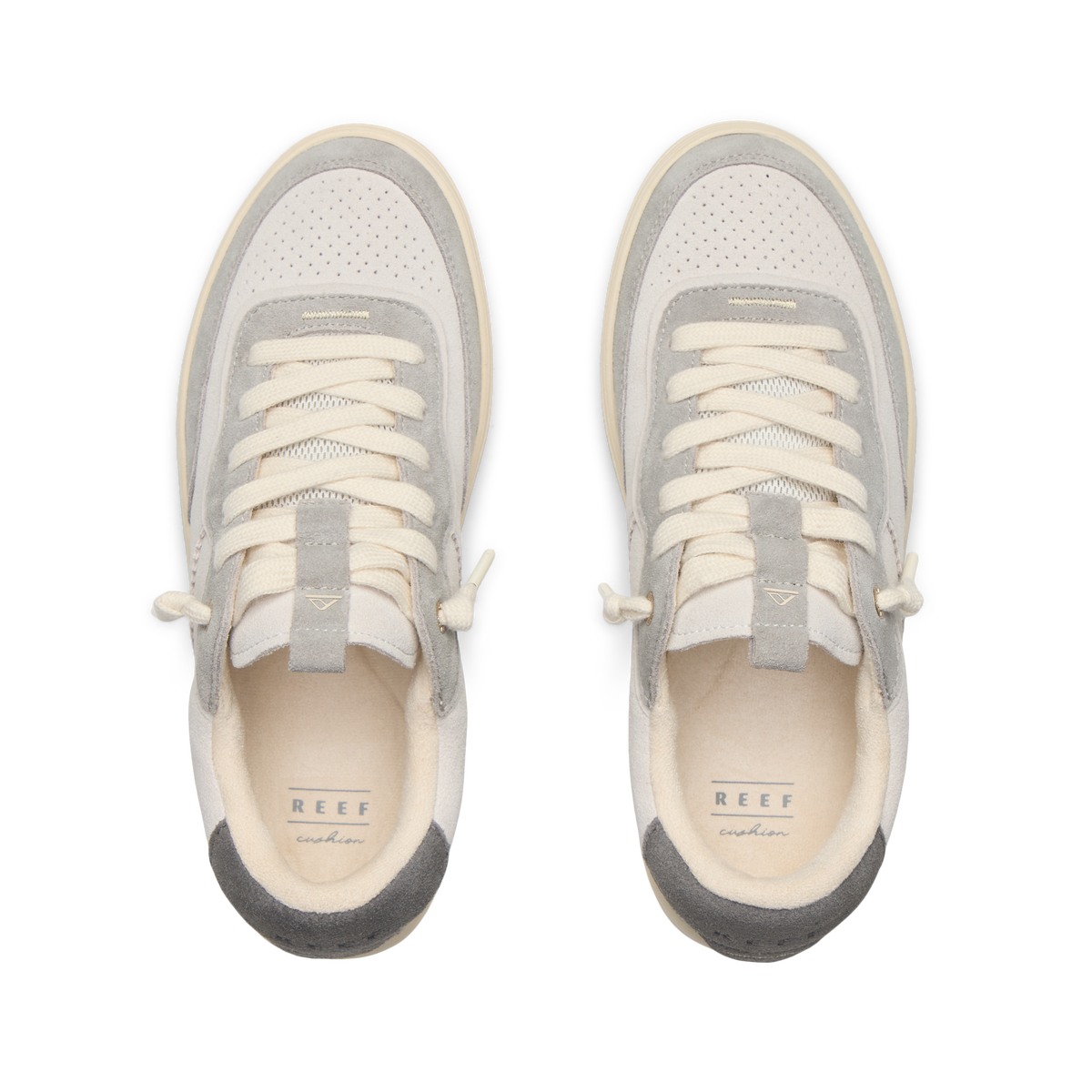 REEF Kickback sneakers viewed from above with toes facing upward and cushioned comfort for everyday wear