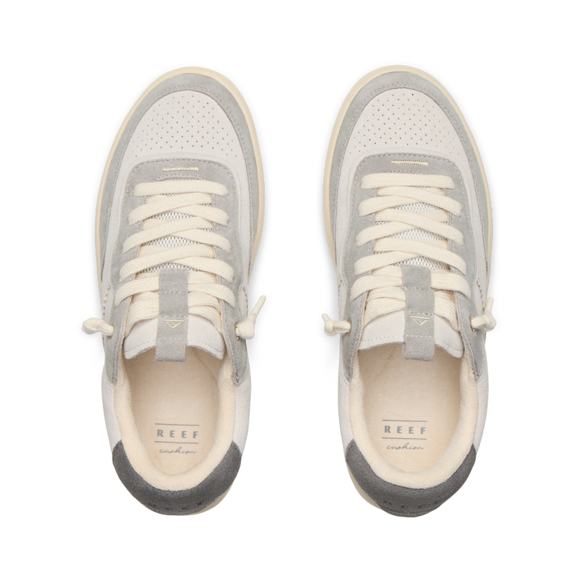 REEF Kickback sneakers viewed from above with toes facing upward and cushioned comfort for everyday wear