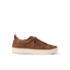 Left-facing Lay Day Dawn sneaker in brown suede with cork and memory foam insole, designed for comfort and arch support.
