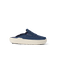Rambler Kicker mule facing right in navy with cushioned memory foam footbed and lightweight EVA sole for everyday comfort
