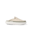Rambler Kicker mule facing right with soft oatmeal upper, cushioned memory foam footbed, and lightweight white EVA sole for comfort