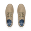 Del Mar Desert leather and suede shoes viewed from above, toes facing upward with cushioned footbeds