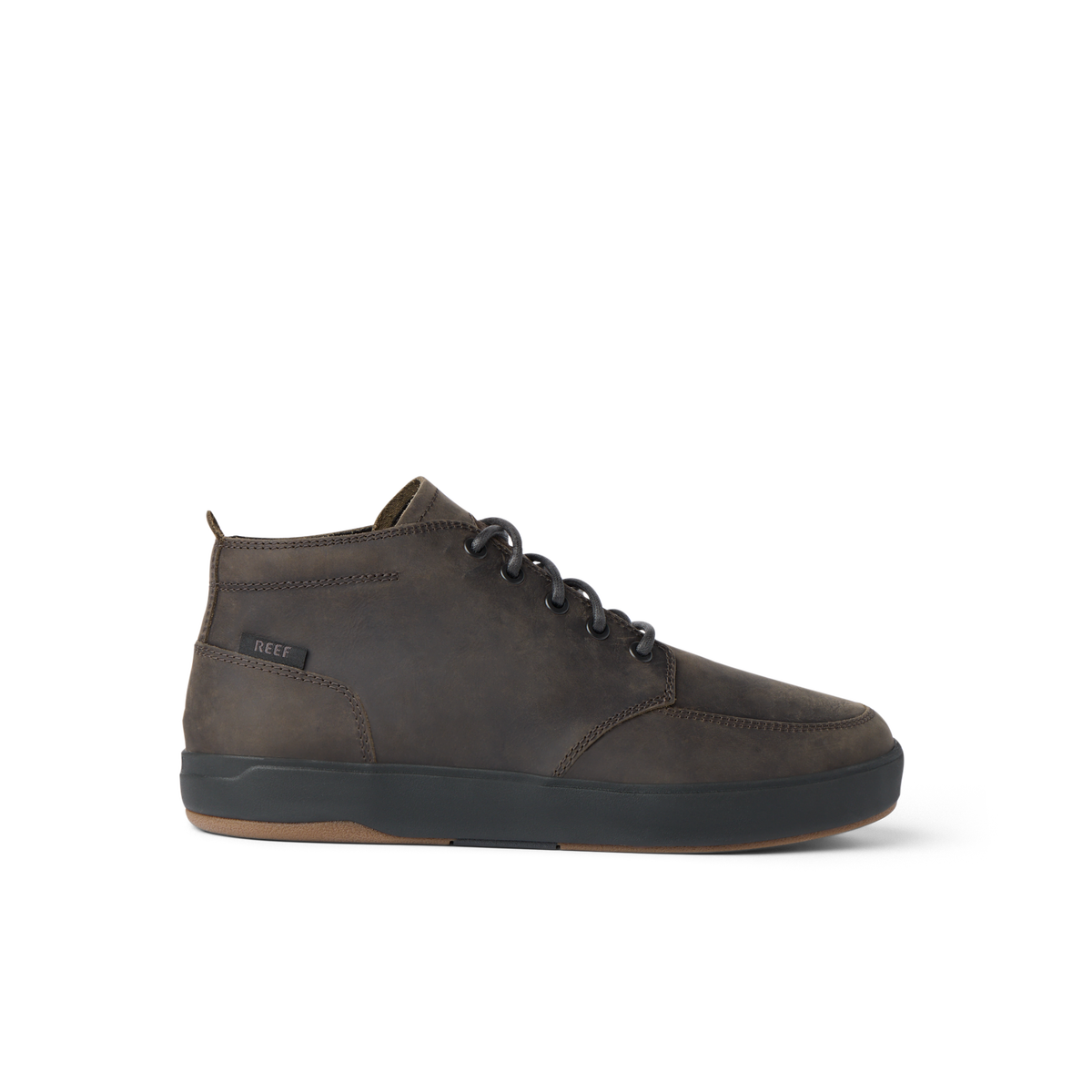 Laguna Spiniker brown waterproof leather mid-boot facing right with comfort-focused cushioning and arch support