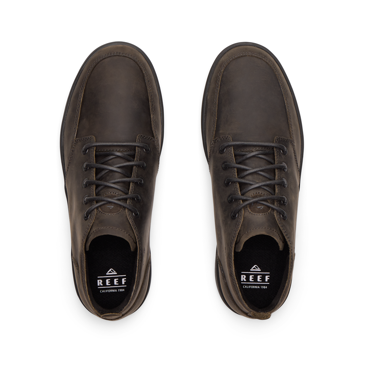 Top view of the brown Laguna Spiniker boots with water-friendly leather and anatomical arch support for all-day comfort