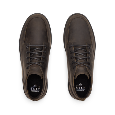 Top view of the brown Laguna Spiniker boots with water-friendly leather and anatomical arch support for all-day comfort