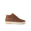 Laguna Spiniker side view of brown waterproof leather mid-boot with cushioned sole, surf-inspired comfort, and durable design